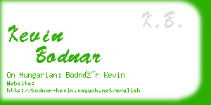 kevin bodnar business card